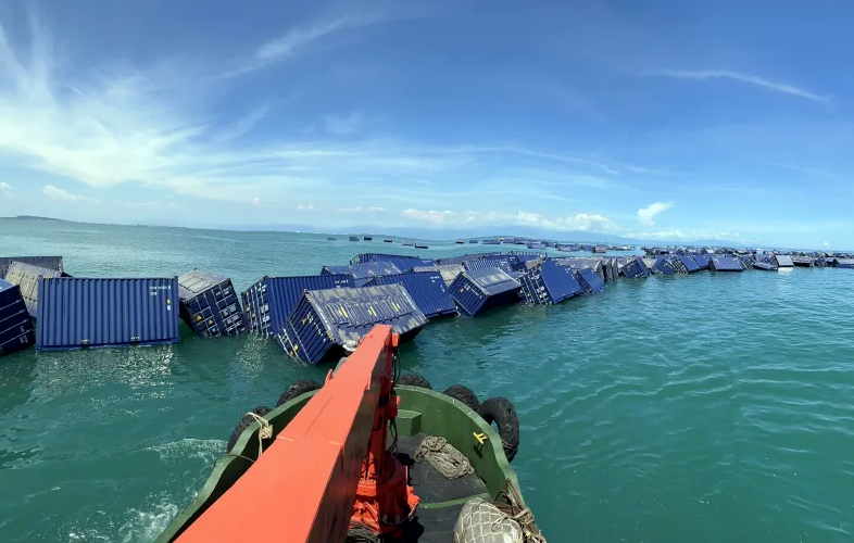 海运集装箱船在高雄沉没原因曝光